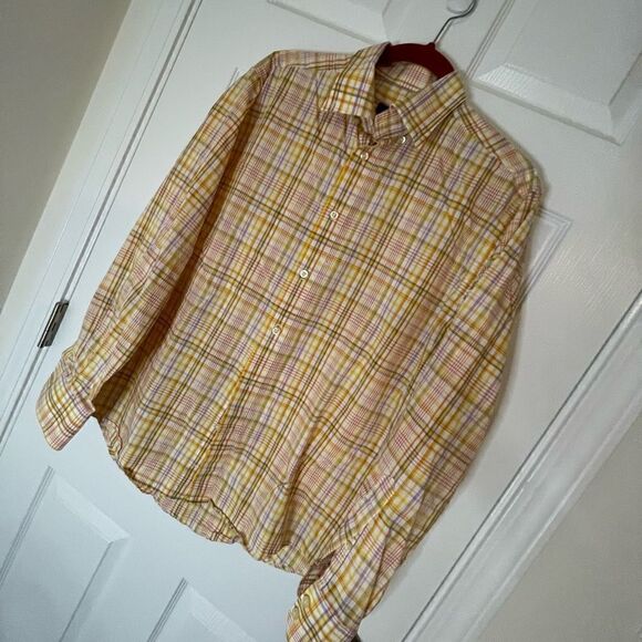William W yellow size medium mens button up shirt - Picture 1 of 4